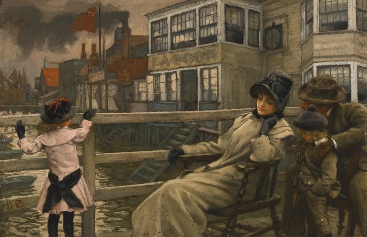Waiting For The Ferry 2 Wall Art by James Tissot - High-Resolution Digital Print