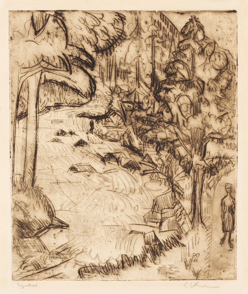 Waldbach Sertigbach Wall Art by Ernst Ludwig Kirchner - High-Resolution Digital Print