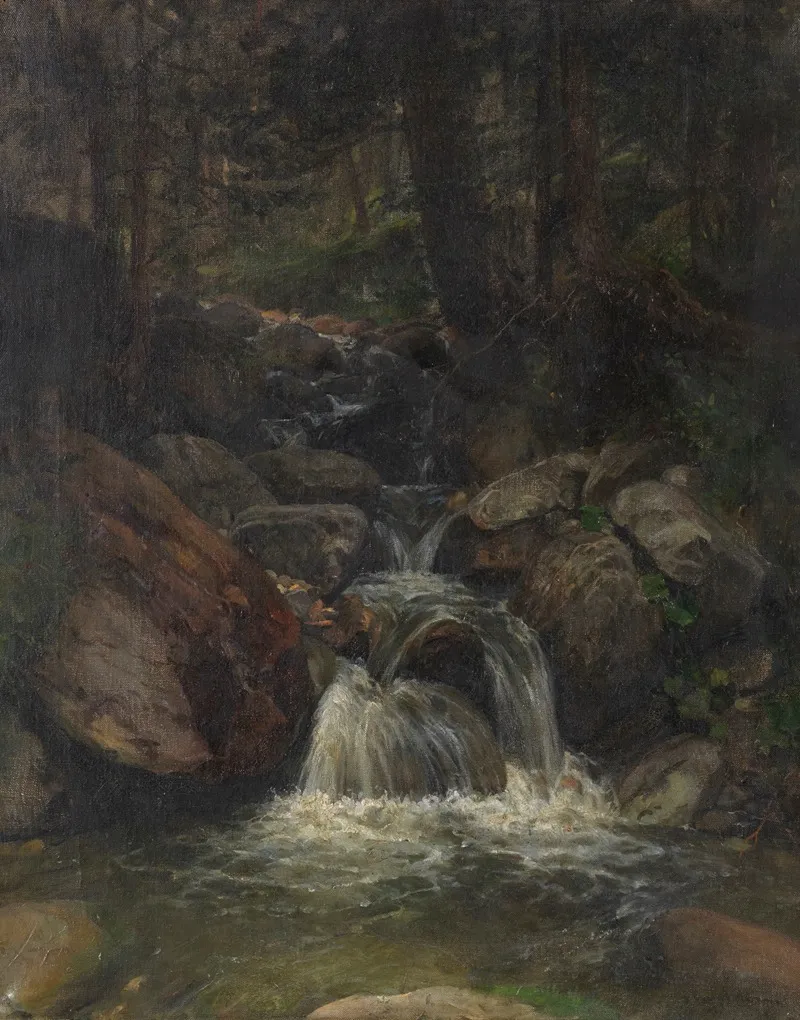 Waldinneres Mit Wasserfall Wall Art by Gustav Friedrich Papperitz - High-Resolution Digital Print