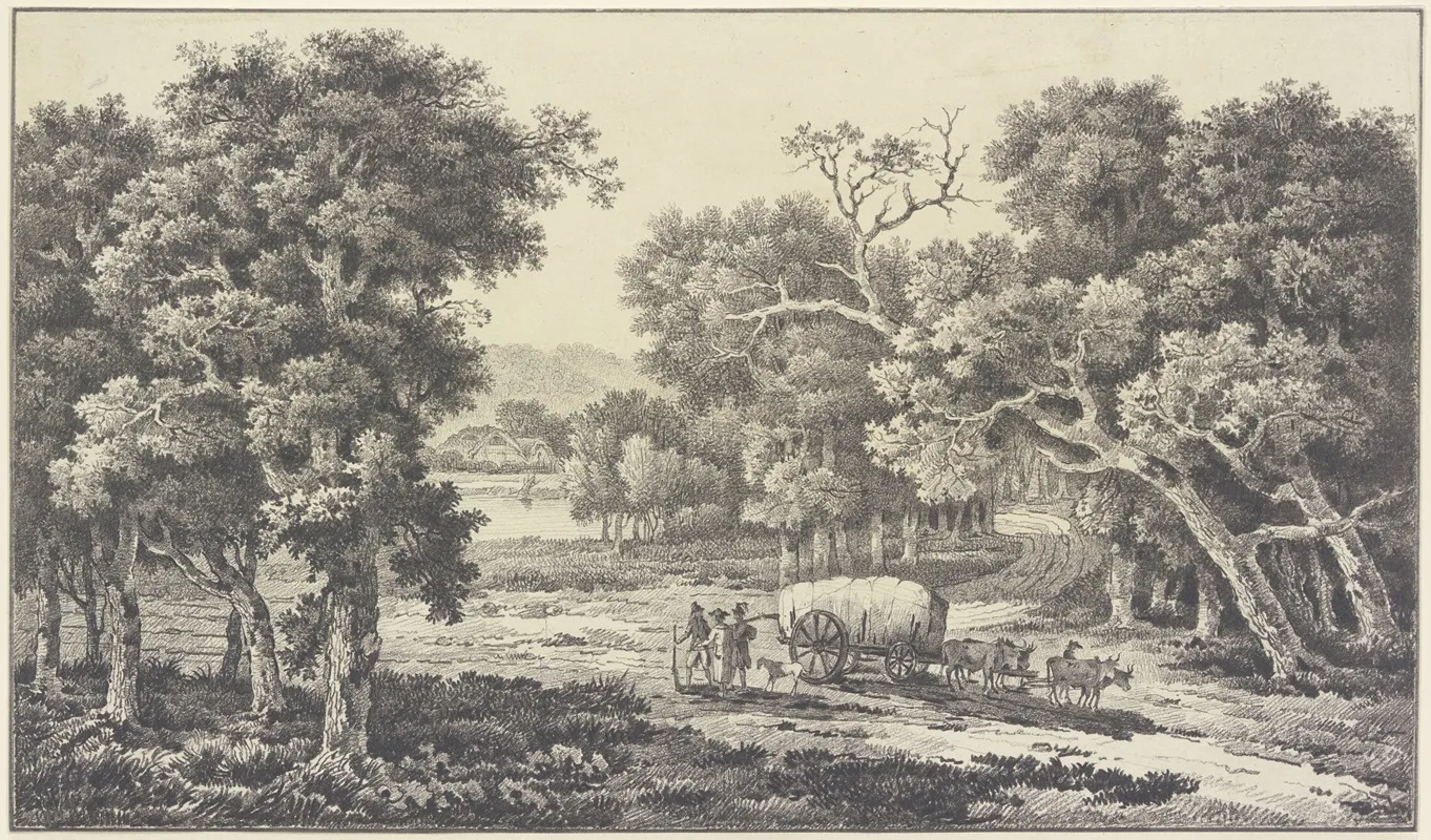 Waldlandschaft Mit Einem Guterwagen Wall Art by Nicolas Joseph Vergnaux - High-Resolution Digital Print