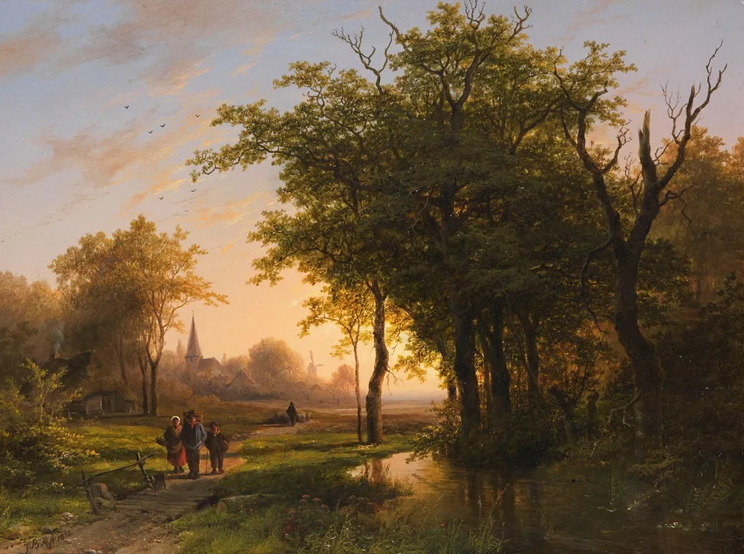 Waldlandschaft Mit Teich Wall Art by Johann Bernhard Klombeck - High-Resolution Digital Print