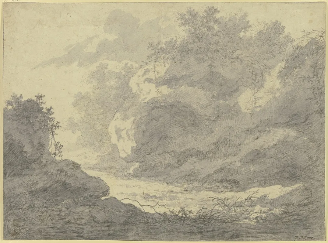 Waldschlucht Mit Felsen Und Gebusch