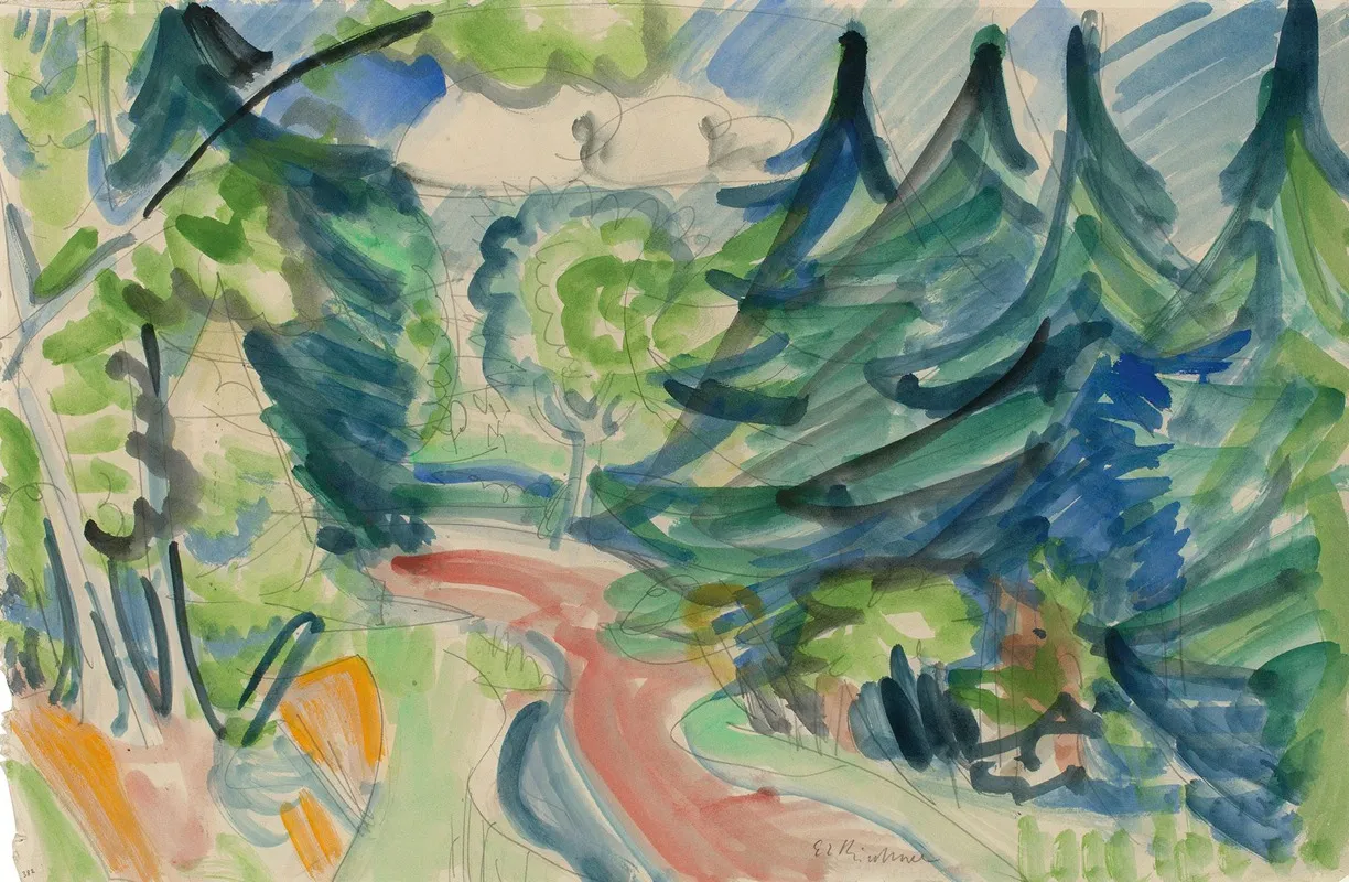 Waldstrase Im Taunus 2 Wall Art by Ernst Ludwig Kirchner - High-Resolution Digital Print