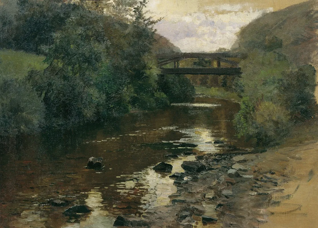 Waldwasser Mit Brucke Wall Art by Marie Egner - High-Resolution Digital Print