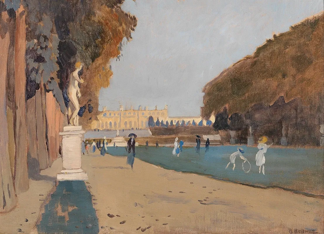 Walking In The Palace Grounds Wall Art by Rudolf Hellwag - High-Resolution Digital Print