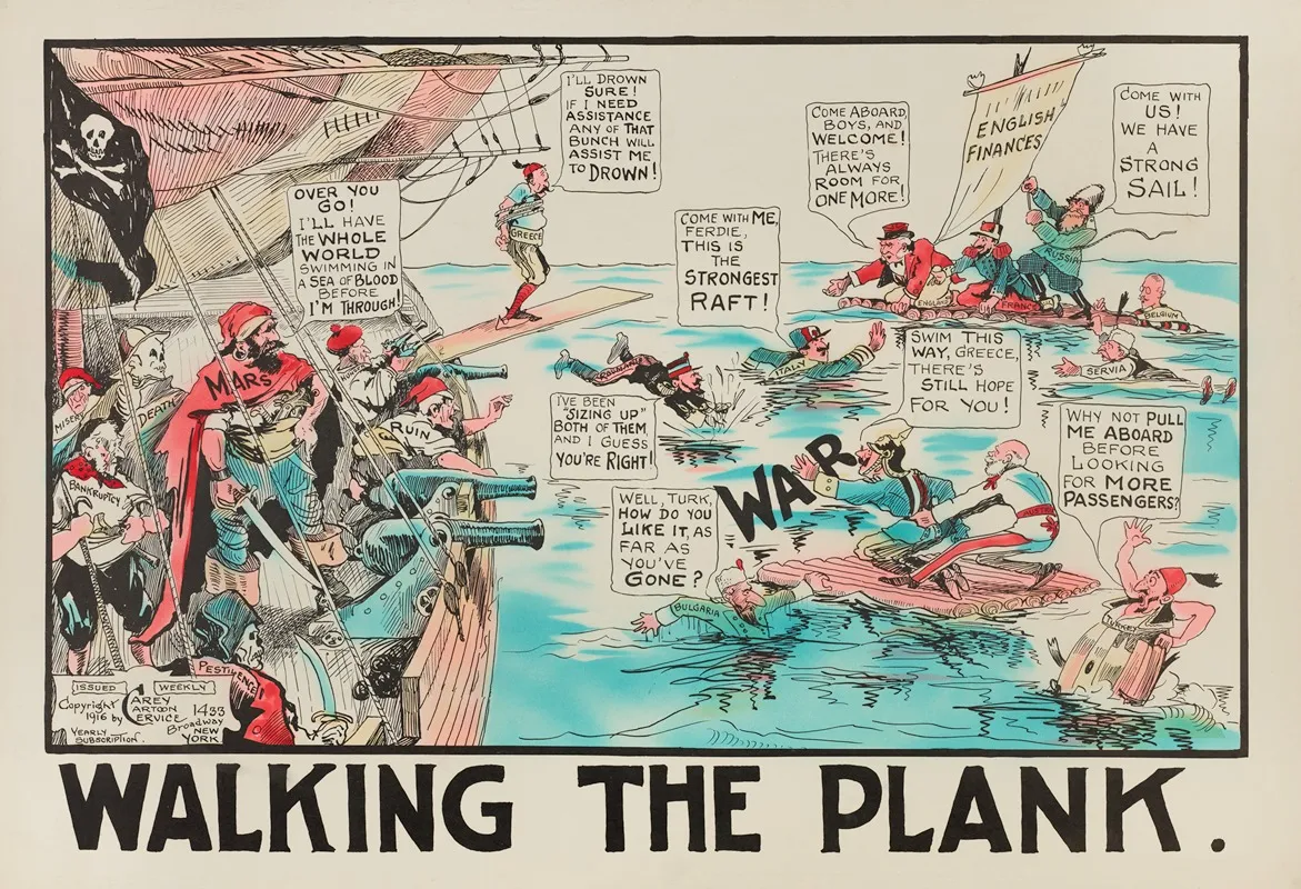 Walking The Plank Wall Art by Carey Cartoon Service - High-Resolution Digital Print