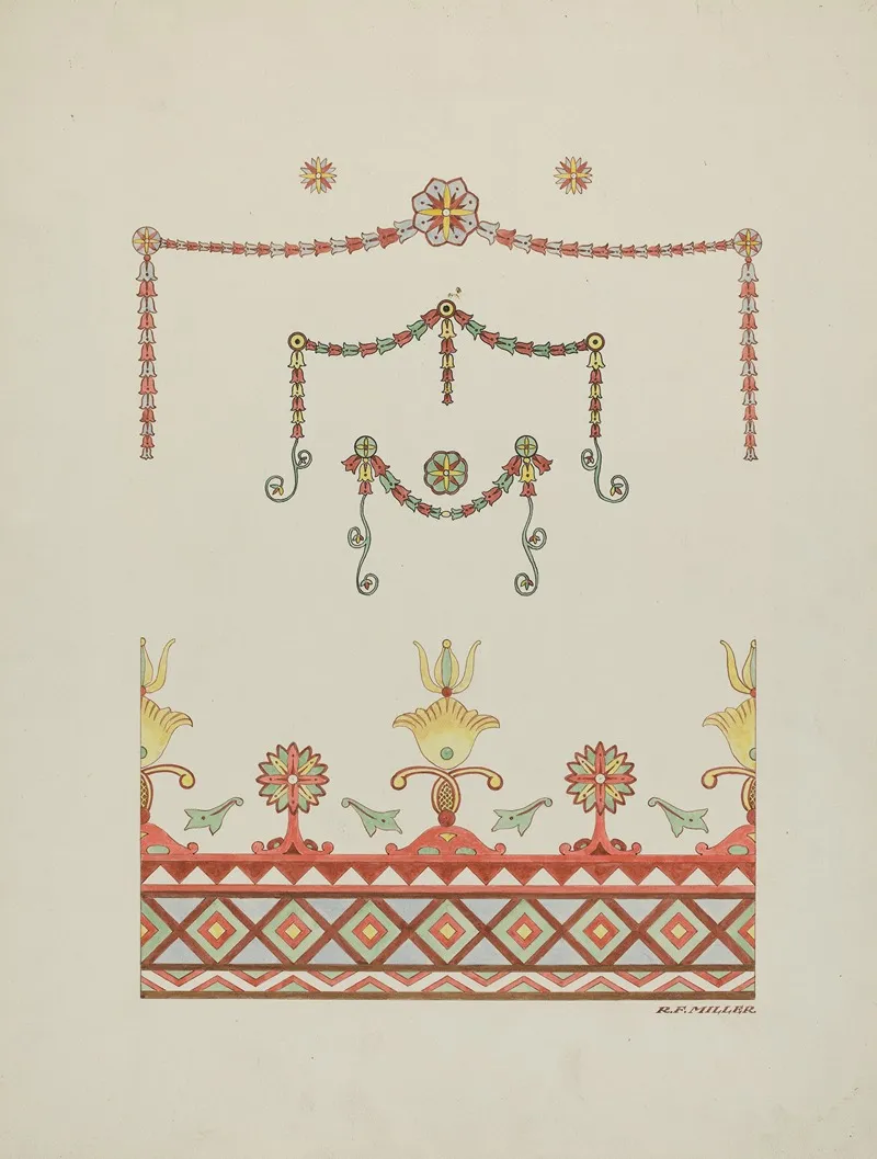 Wall Decorations Drawing Made From A Restoration