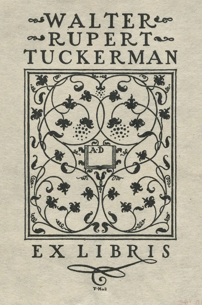 Walter Rupert Tuckerman Ex Libris Inscribed