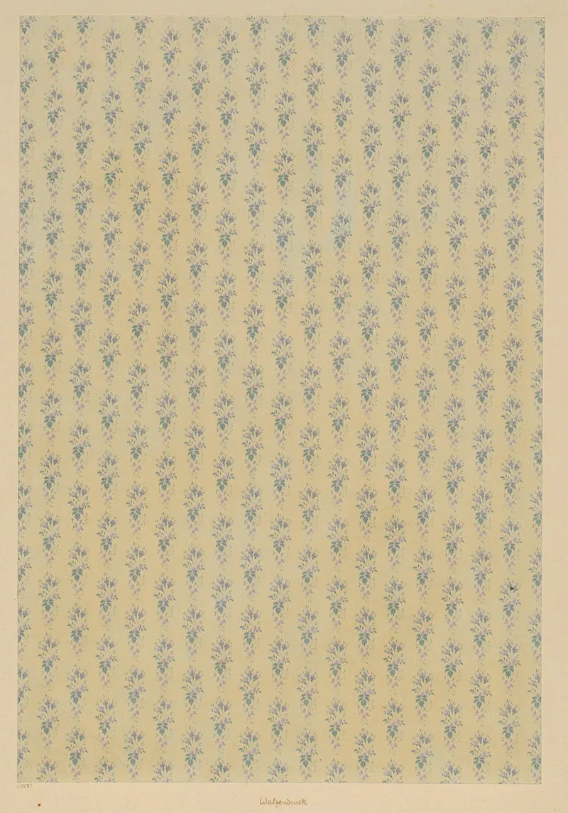 Walzendruckpapier Florales Flachenmuster Nach Alten Mustern