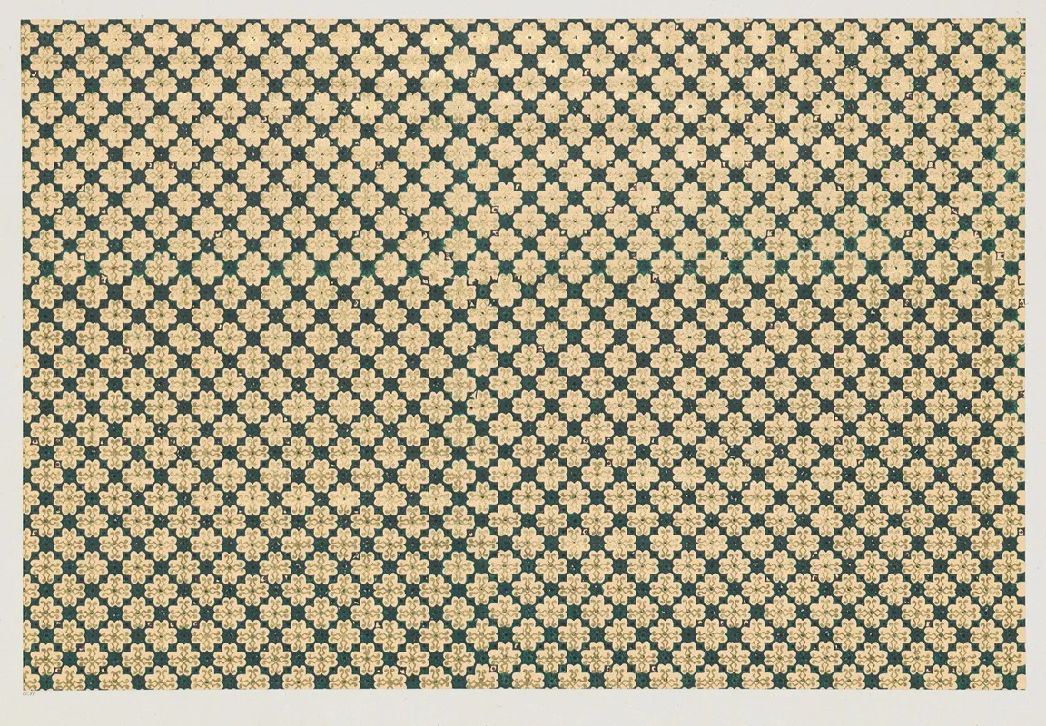 Walzendruckpapier Mit Golddruck Dichtes Florales Muster