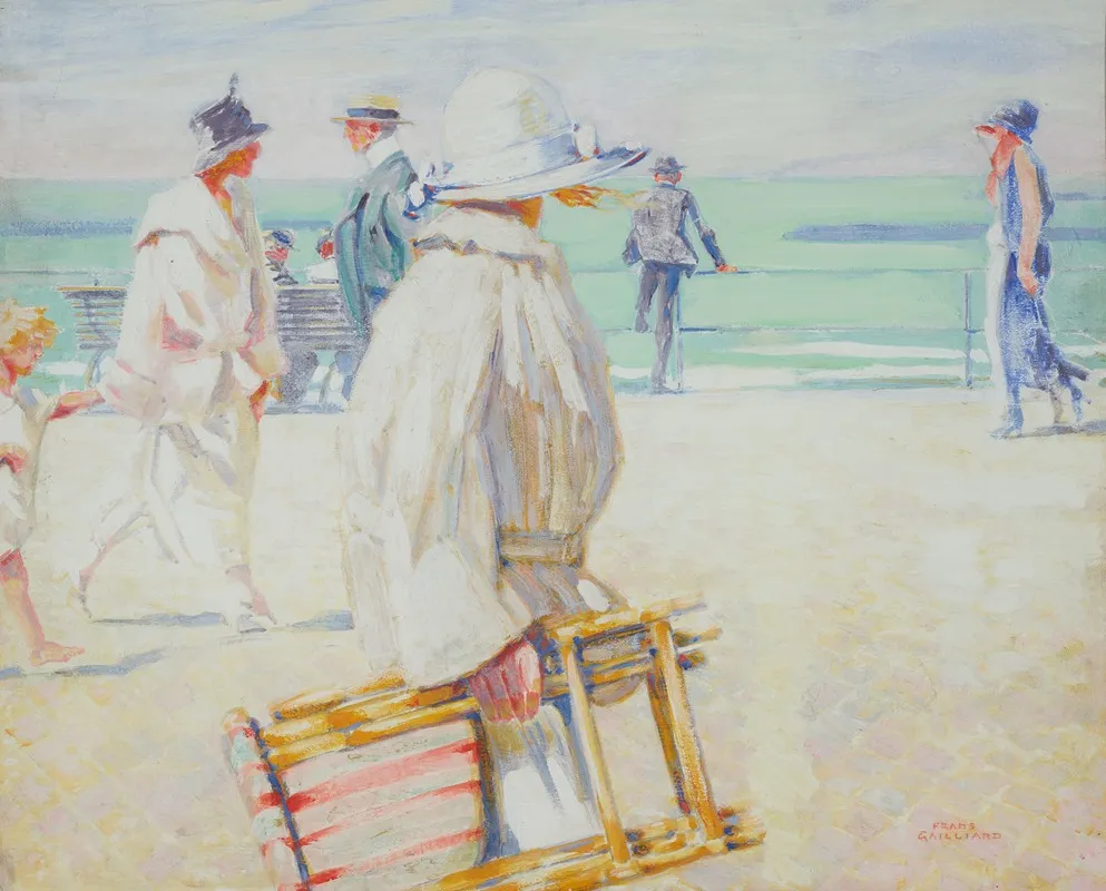 Wandelaars Op De Zeedijk Wall Art by Franz Gailliard - High-Resolution Digital Print