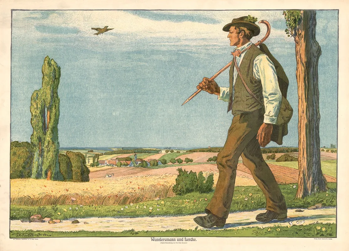 Wanderer And Lark Wall Art by Otto Richard Bossert - High-Resolution Digital Print