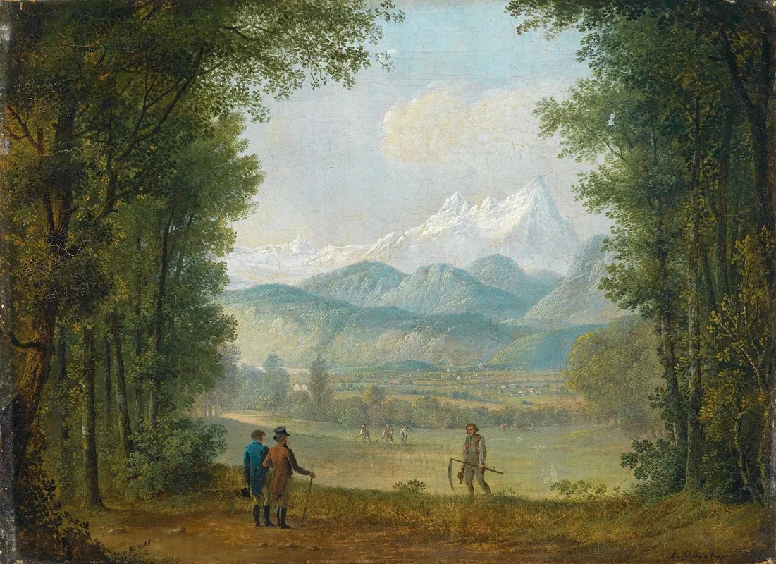 Wanderer Vor Weiter Landschaft Wall Art by August Piepenhagen - High-Resolution Digital Print