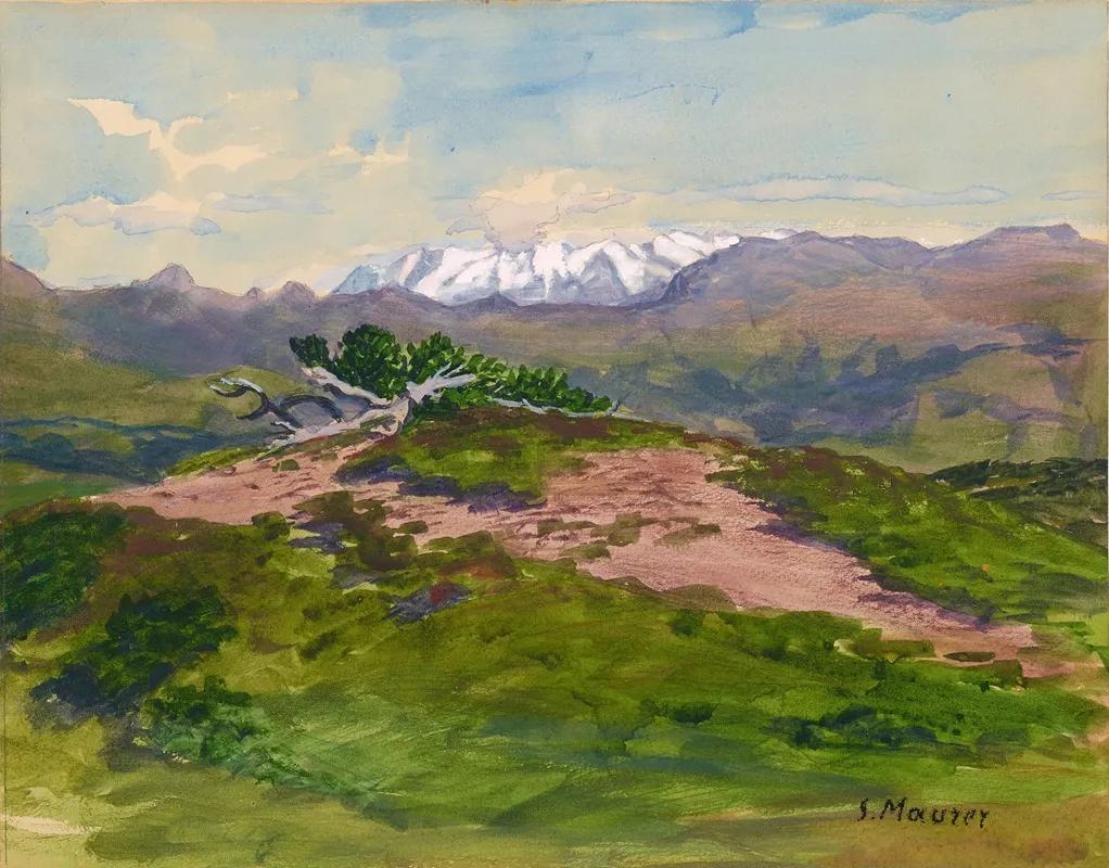 Wanderweg In Den Bergen Mit Blick Auf Die Zillertaler Alpen