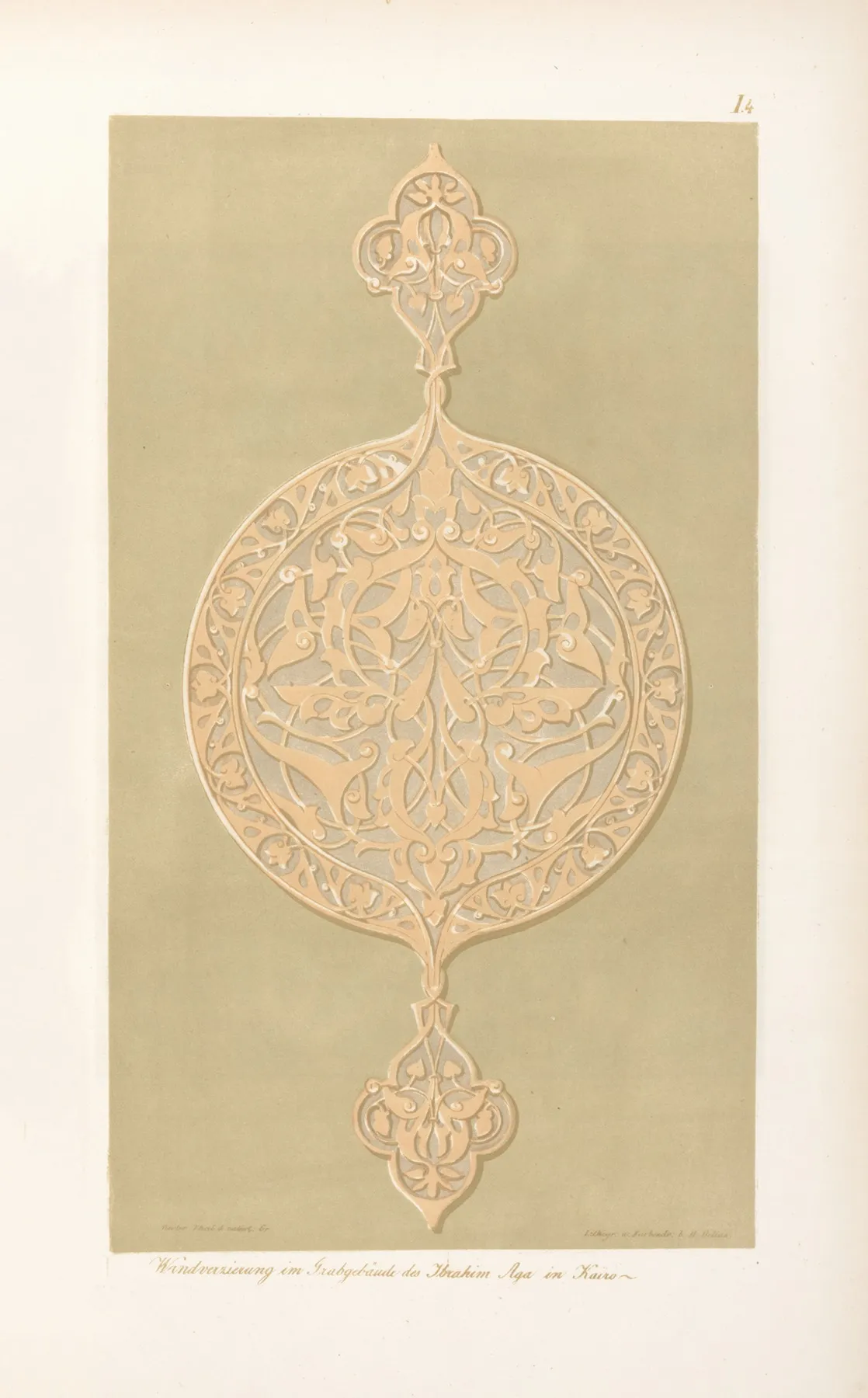 Wandverzierung Im Grabgebaude Des Ibrahim Aga Zu Kairo Wall Art by Friedrich Maximilian Hessemer - High-Resolution Digital Print