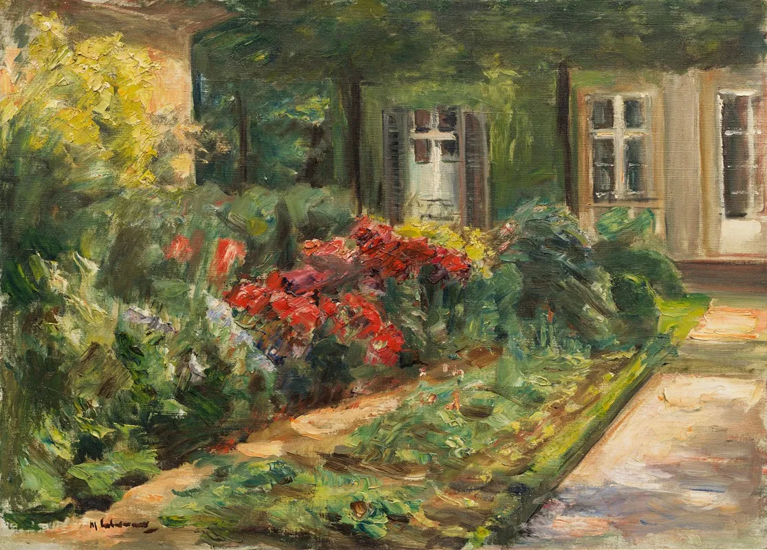 Wannseegarten Haus Mit Roten Stauden Wall Art by Max Liebermann - High-Resolution Digital Print