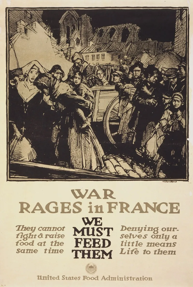 War Rages In France We Must Feed Them Wall Art by Harry Everett Townsend - High-Resolution Digital Print