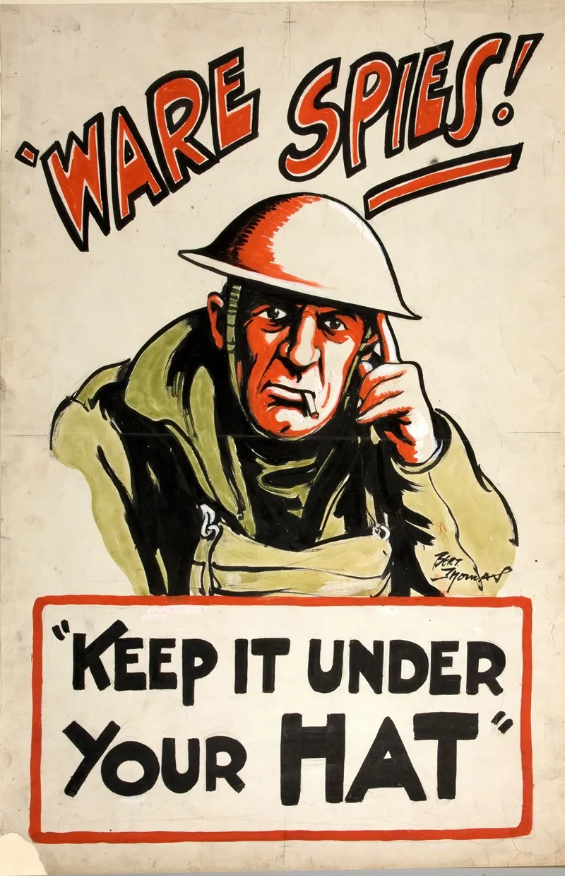 Ware Spies Keep It Under Your Hat Wall Art by Bert Thomas - High-Resolution Digital Print