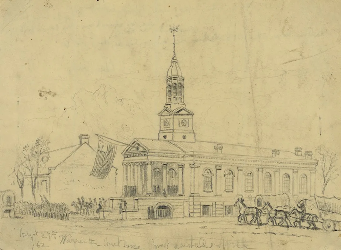 Warrenton Court House Retreat Of The Army Of The Rappahannock Through The Town