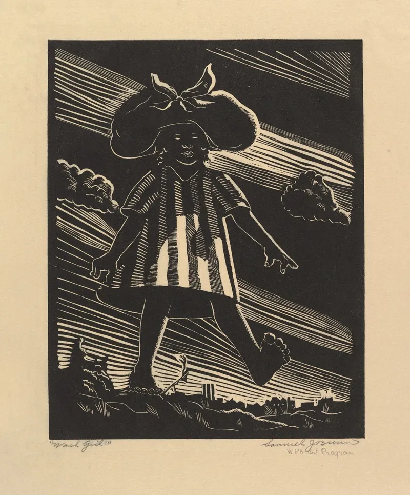 Wash Girl Wall Art by Samuel Joseph Brown, Jr. - High-Resolution Digital Print