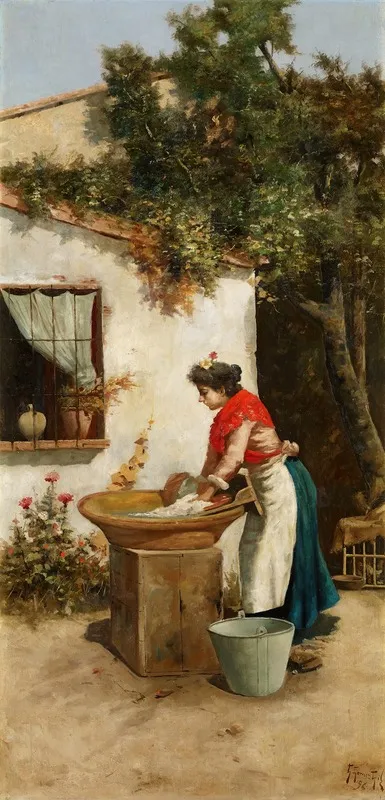 Washerwoman 2 Wall Art by Guillermo Gómez Gil - High-Resolution Digital Print
