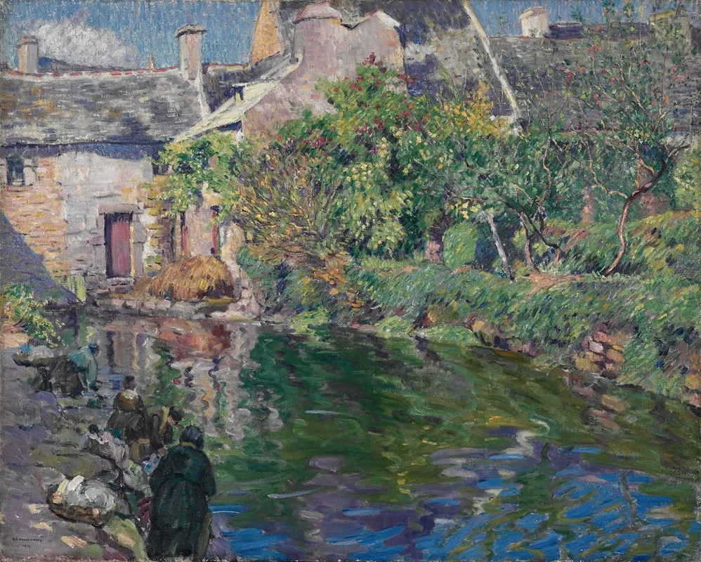 Washerwomen At Goyen Wall Art by Abel George Warshawsky - High-Resolution Digital Print