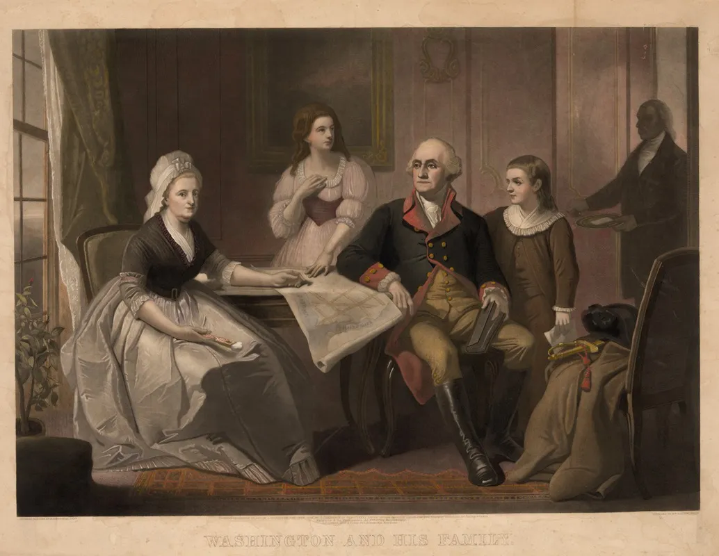 Washington And His Family Wall Art by Christian Schussele - High-Resolution Digital Print