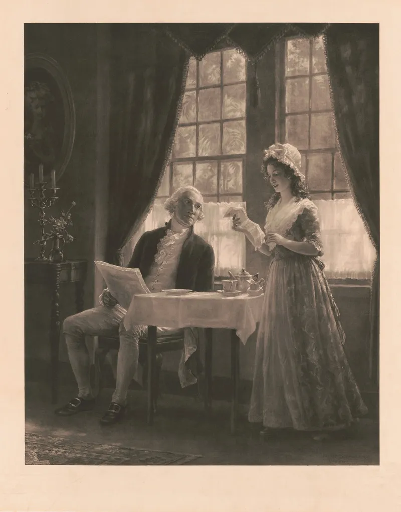 Washington And Nellie Custis At Mount Vernon