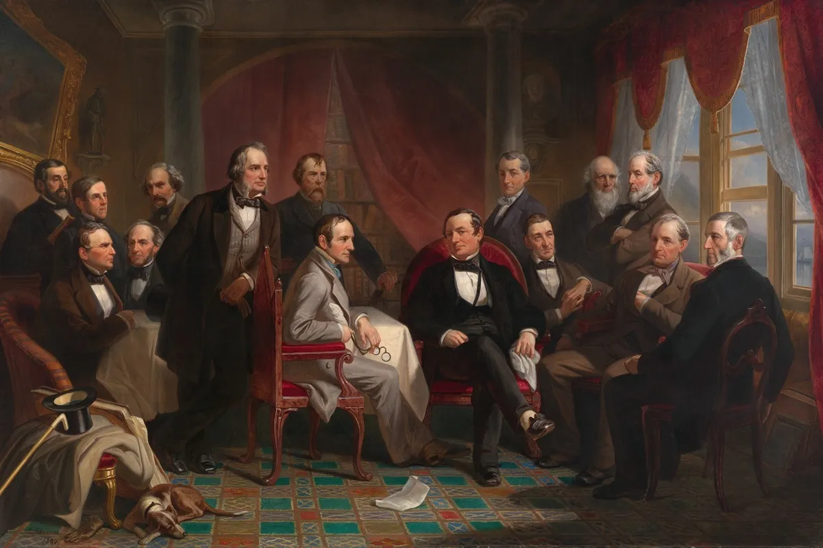 Washington Irving And His Literary Friends At Sunnyside 2 Wall Art by Christian Schussele - High-Resolution Digital Print
