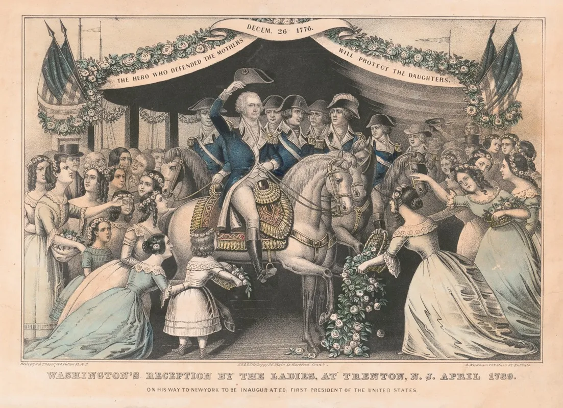 Washingtons Reception By The Ladies At Trenton N J April 1789 Wall Art by E.B. &amp; E.C. Kellogg - High-Resolution Digital Print