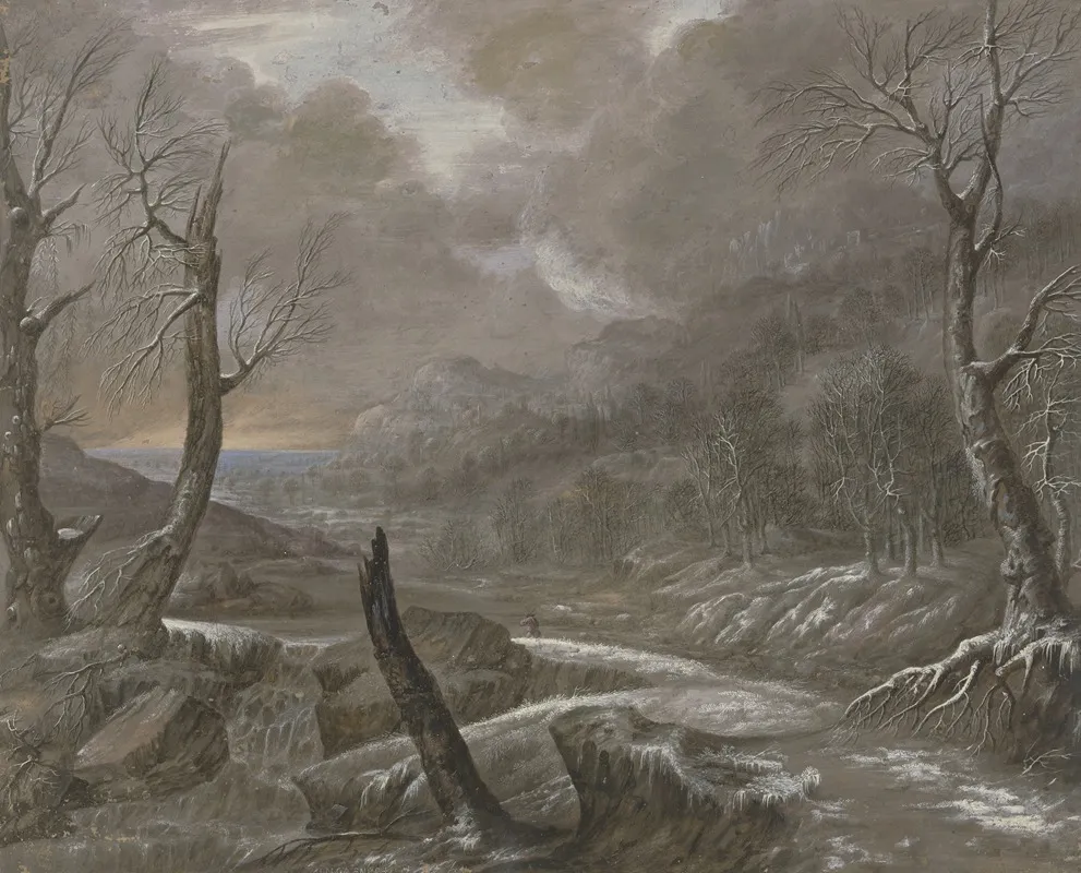 Wasserlandschaft Mit Einem Fluss Wall Art by Johann Nikolaus Gassner - High-Resolution Digital Print
