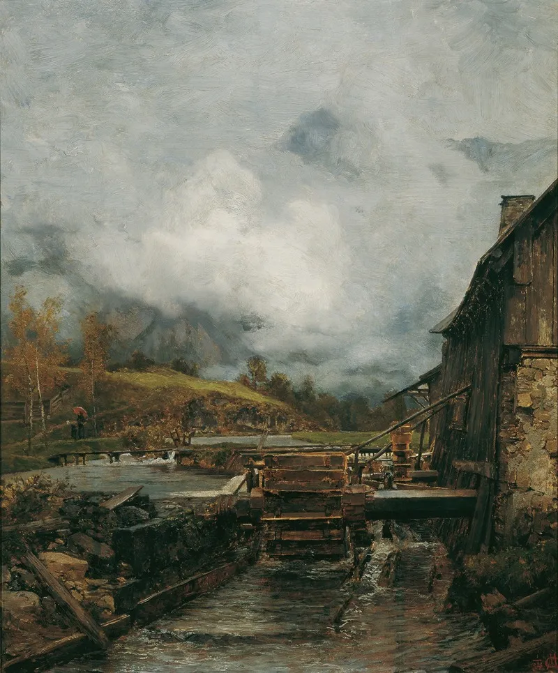 Wassermuhle In Goisern Nach Emil Jakob Schindler