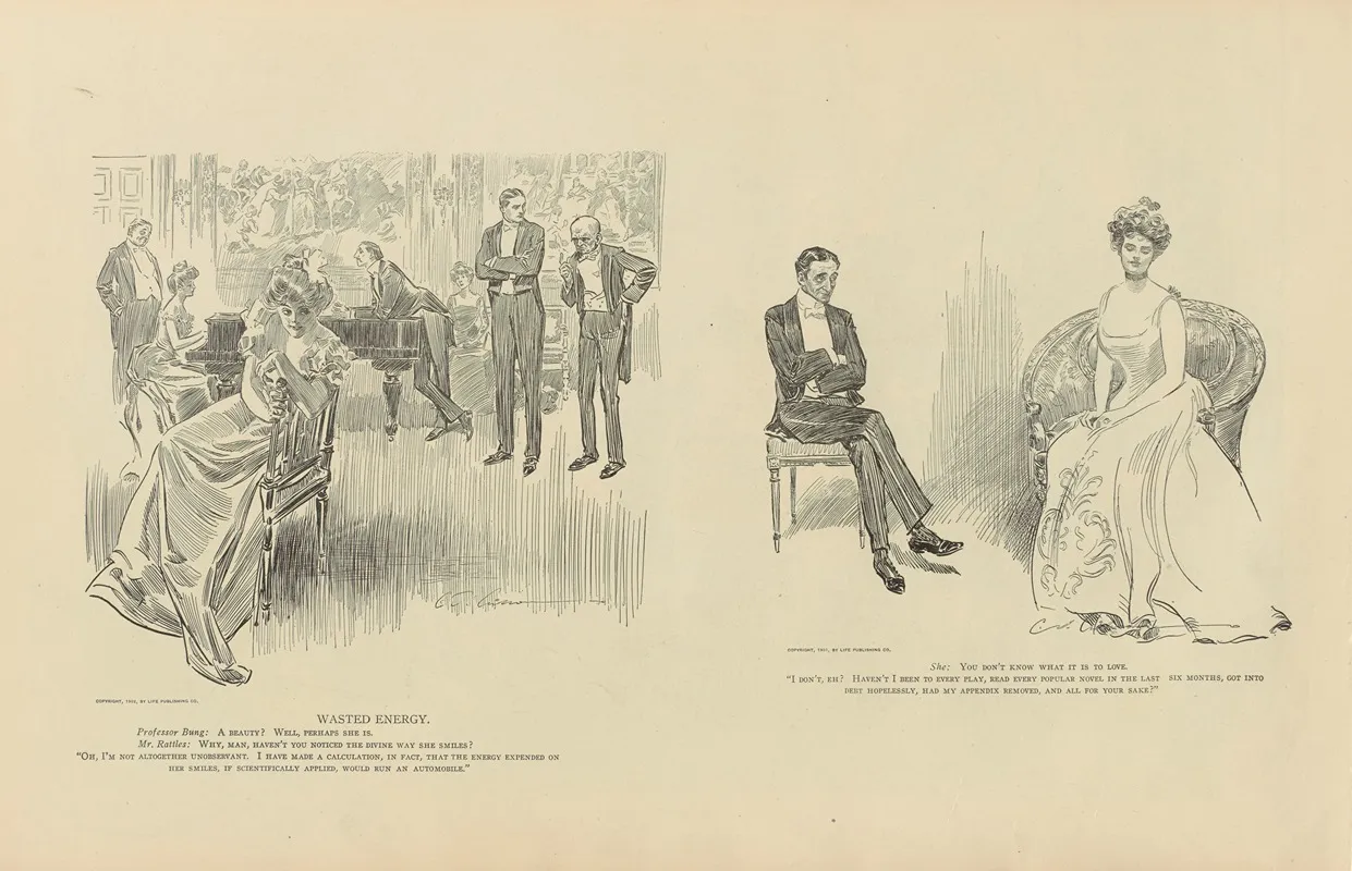 Wasted Energy Wall Art by Charles Dana Gibson - High-Resolution Digital Print