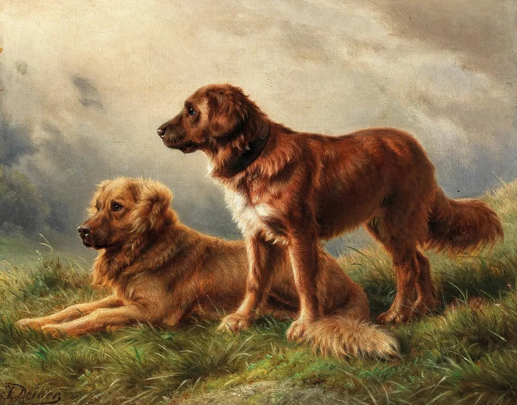 Watchful Dogs Wall Art by Johannes Christian Deiker - High-Resolution Digital Print