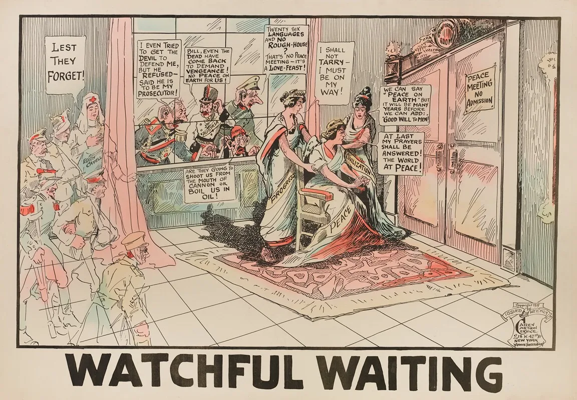 Watchful Waiting 2 Wall Art by Carey Cartoon Service - High-Resolution Digital Print