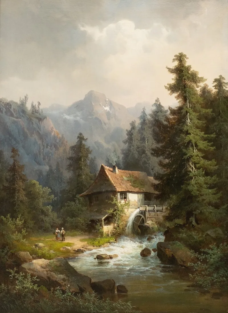 Water Mill In The Mountains Wall Art by Guido Hampe - High-Resolution Digital Print