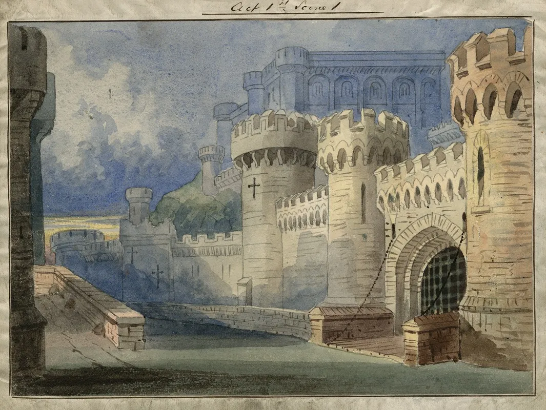 Watercolor Scene Design Wall Art by Casimir Delavigne - High-Resolution Digital Print