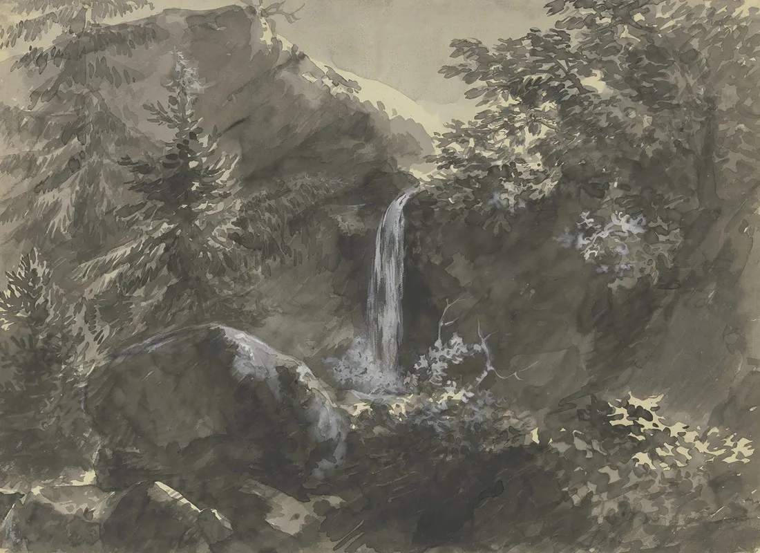 Waterfall In The Mountains