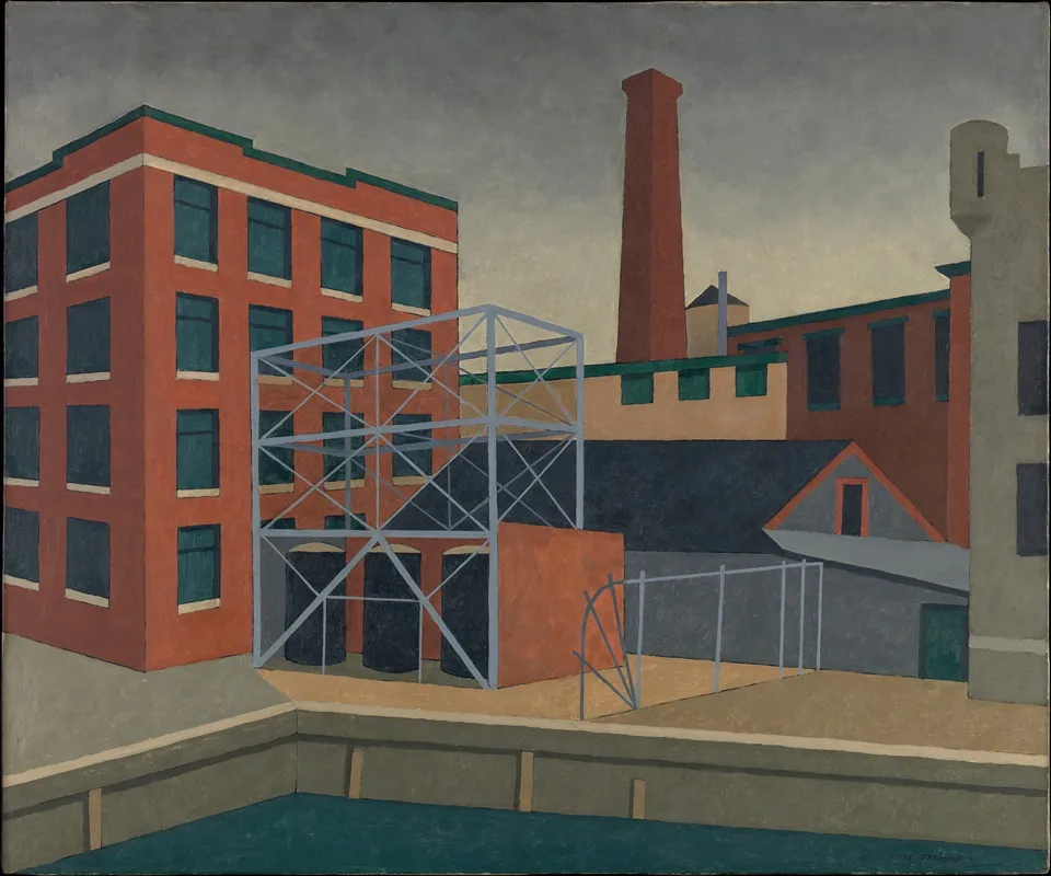 Waterfront Mill Wall Art by Niles Spencer - High-Resolution Digital Print