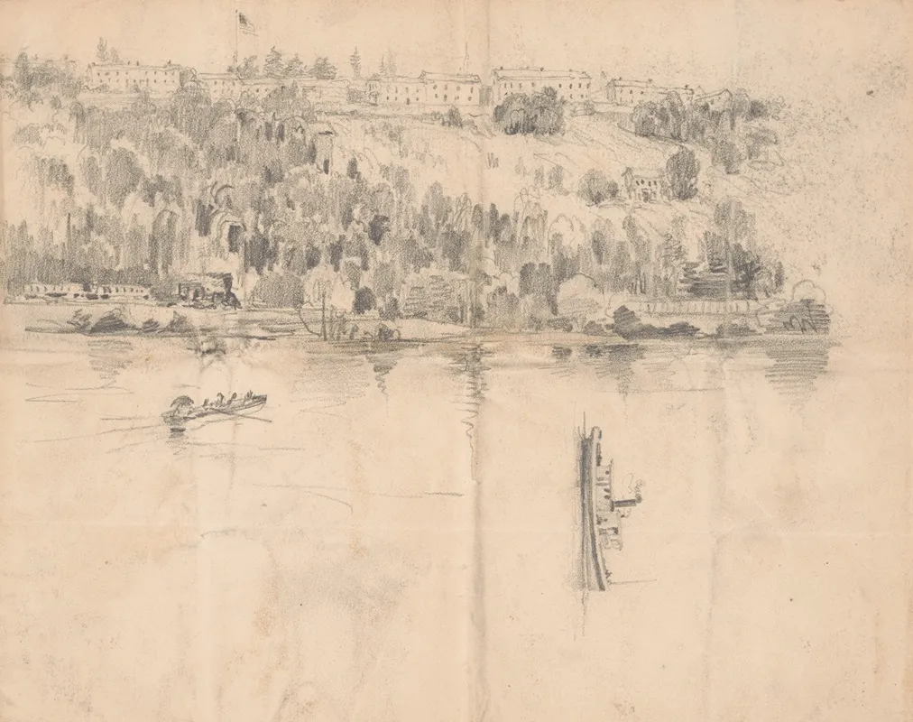 Waterfront Scene With Boats And Buildings On Embankment