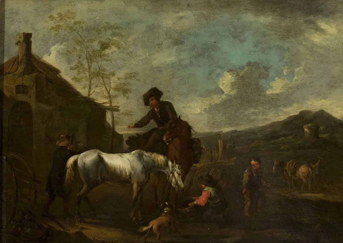Watering The Horses 2 Wall Art by August Querfurt - High-Resolution Digital Print