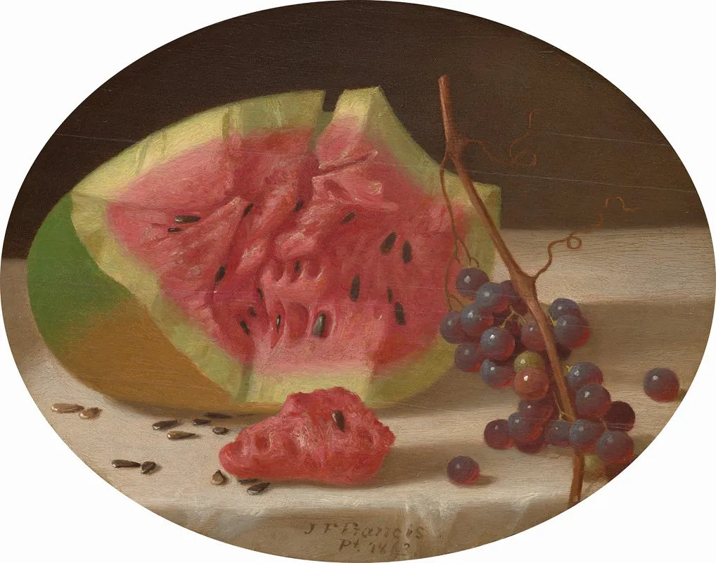 Watermelon And Grapes Wall Art by John F. Francis - High-Resolution Digital Print