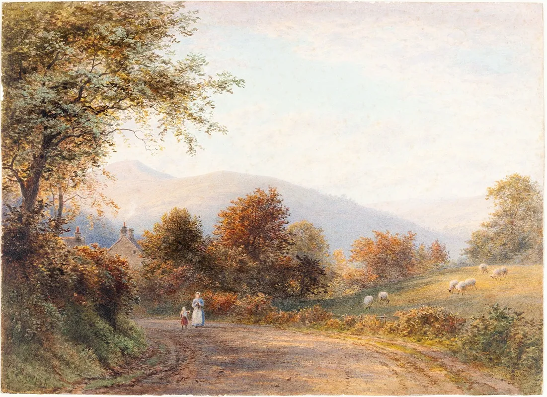 Way Into Abergavenny From Llanfoist Wall Art by Roberto Angelo Kittermaster Marshall - High-Resolution Digital Print