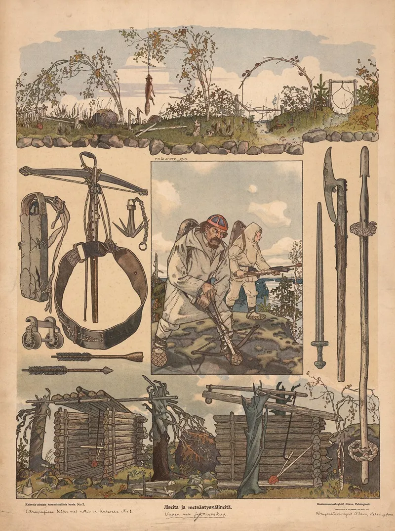 Weapons And Hunting Equipment Wall Art by Fredrik Gabriel Ålander - High-Resolution Digital Print