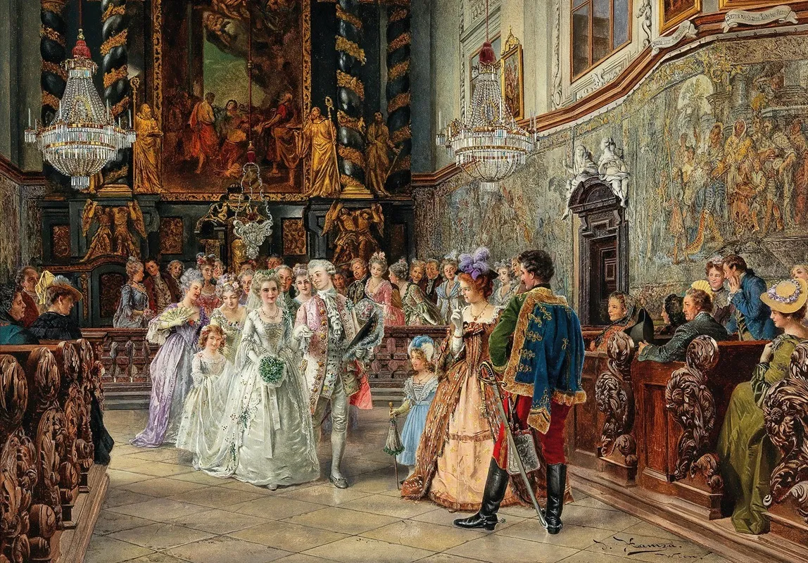 Wedding In Garsten Abbey Church Wall Art by Johann Hamza - High-Resolution Digital Print