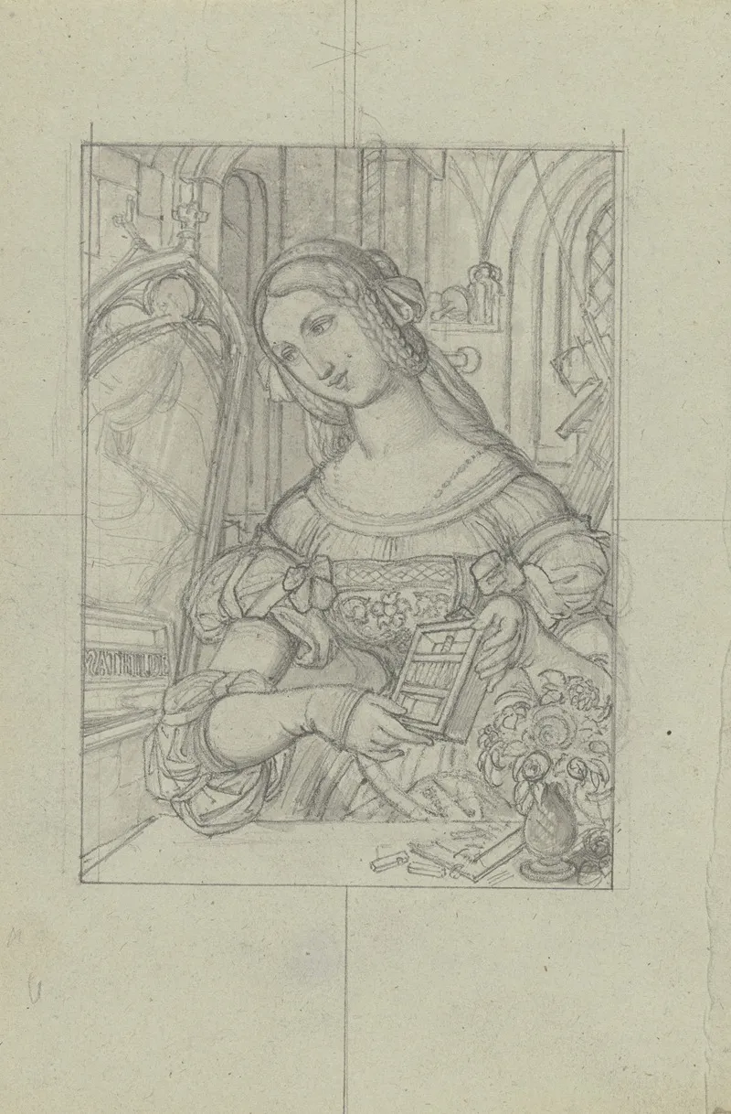 Weibliche Halbfigur Entwurf Fur Almanachbilder 3