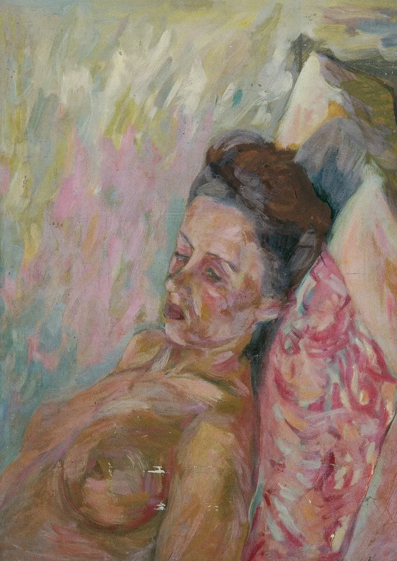 Weiblicher Akt Auf Kissen