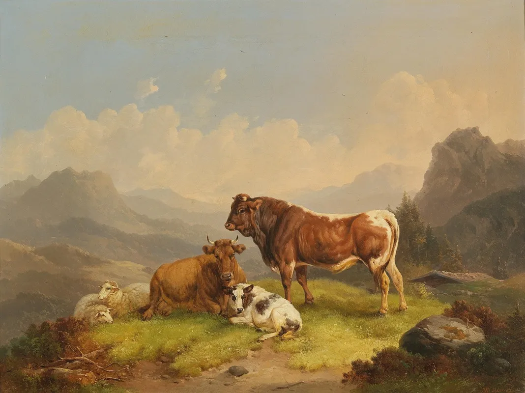 Weidevieh Auf Der Alm Wall Art by Wilhelm Melchior - High-Resolution Digital Print