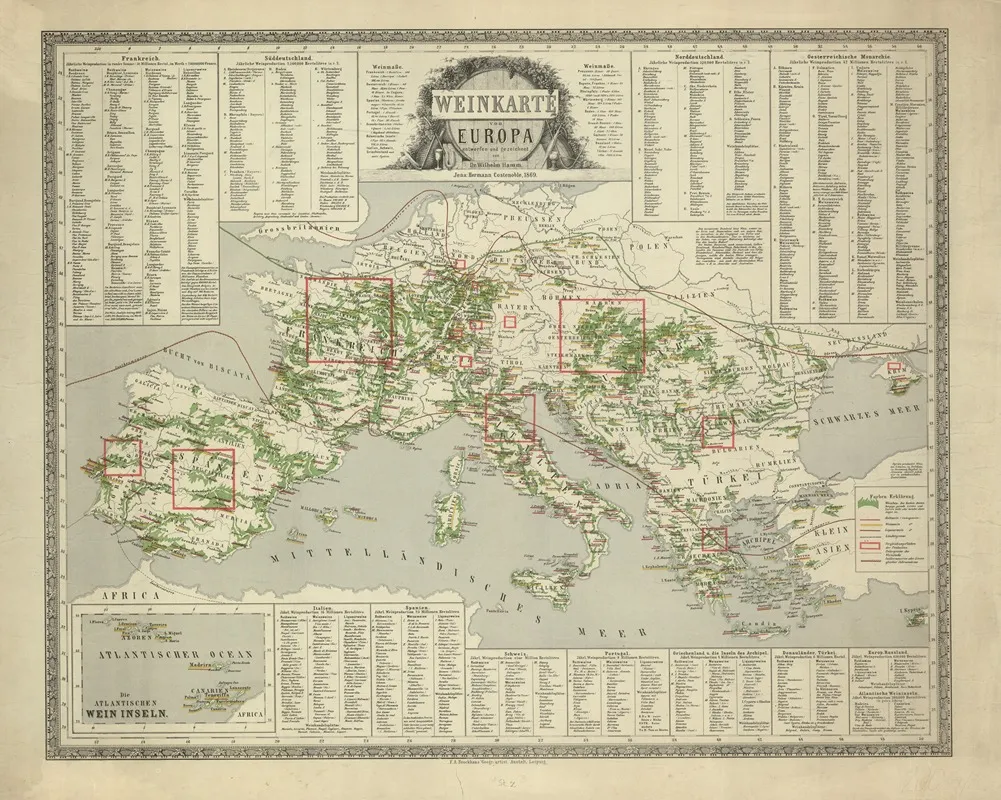 Weinkarte Von Europa Wall Art by Wilhelm Hamm - High-Resolution Digital Print