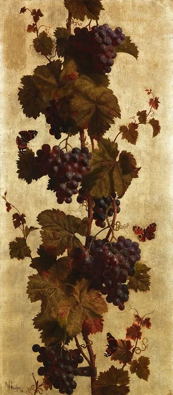 Weinreben Weis Und Rot Wall Art by William Hughes - High-Resolution Digital Print